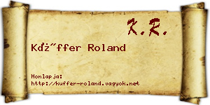 Küffer Roland névjegykártya